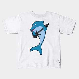 Dolphin at Music with Guitar Kids T-Shirt